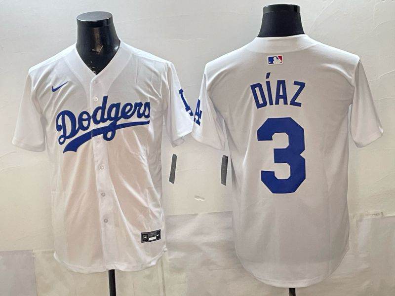Men Los Angeles Dodgers #3 Diaz White Game 2026 Nike MLB Jersey style 05->los angeles dodgers->MLB Jersey